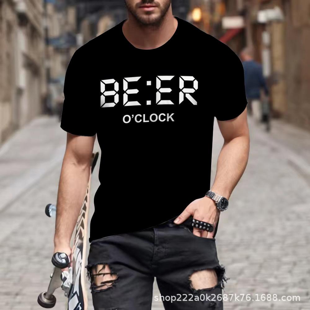 Men's Short-Sleeve 3D Printed Summer New Loose Round-Neck T-Shirt Men's Casual Top
