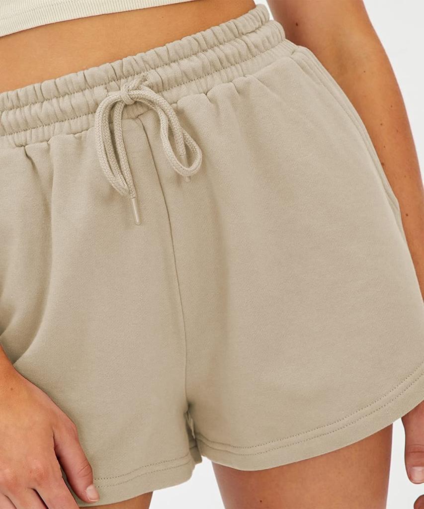 Grenzüberschreitende unabhängige Station Amazon Mode Damen Sportshorts lässig locker Sommer mittlere und hohe Taille einfarbige Shorts Damen