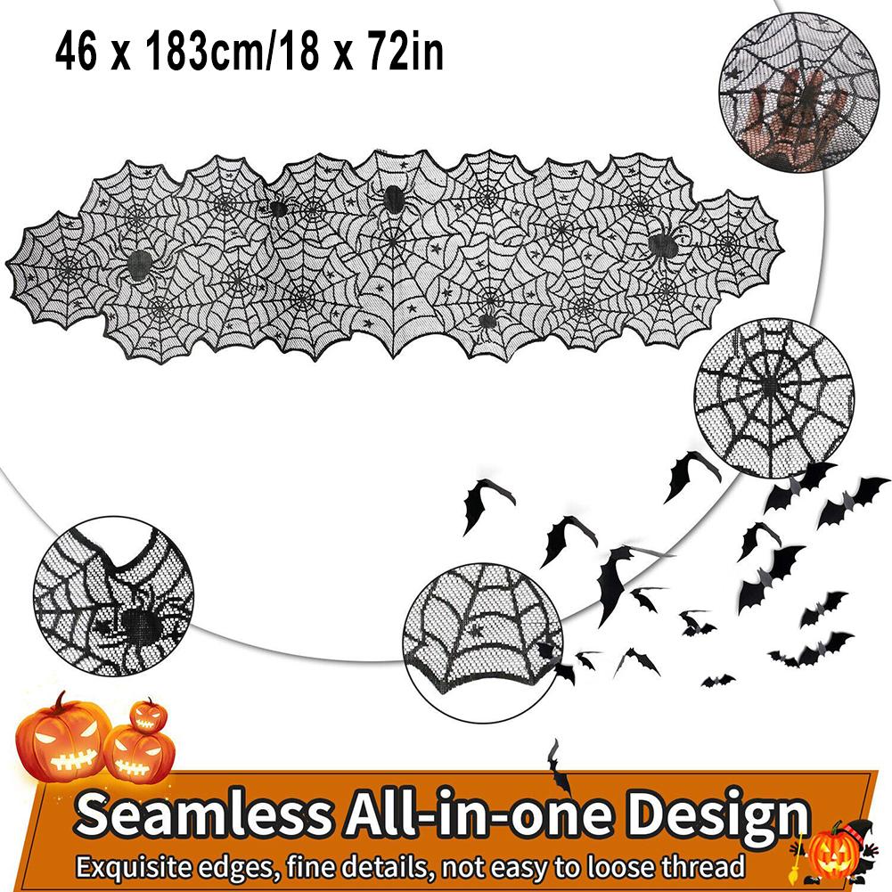 Unique Spider Web Lace Table Runner for Halloween Enhance Your Party Ambience