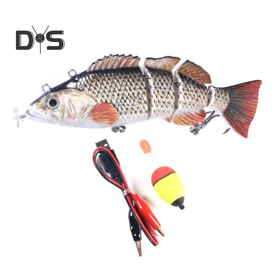 14CM/53G Elektrischer Angelköder mit mehreren Gelenken und Schwimmer, USB-aufladbar, LED-Leucht-Swimbait, Roboter-Kunstköder, Angelzubehör