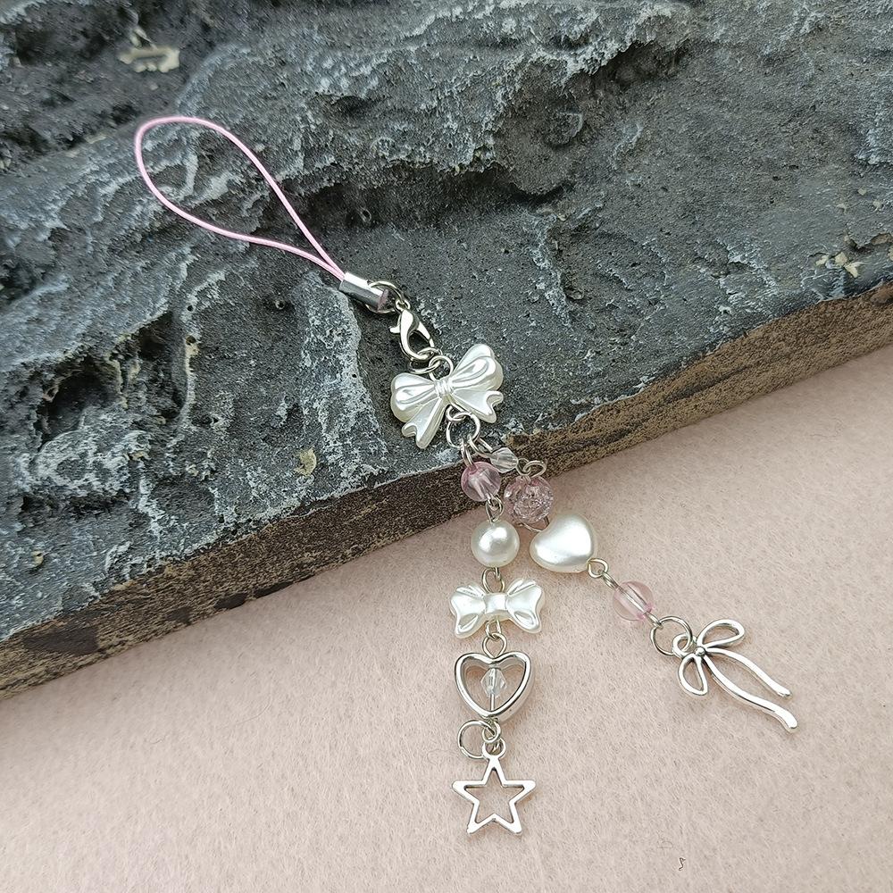 Mobile Phone Strap Cute Decorative Charms Phone Chain Keychain Sweet Beaded Pendant For Keychain Handbag Earphone Case