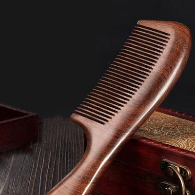 Sandalwood Comb Solid Peach Wood Engraved Hair Brush For Friends Lovers Family Gift Long Straight And Smooth