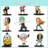Prachtige PVC One Piece anime modelbeeldjes met Luffy, Zoro en Nami, perfect voor taartdecoratie.