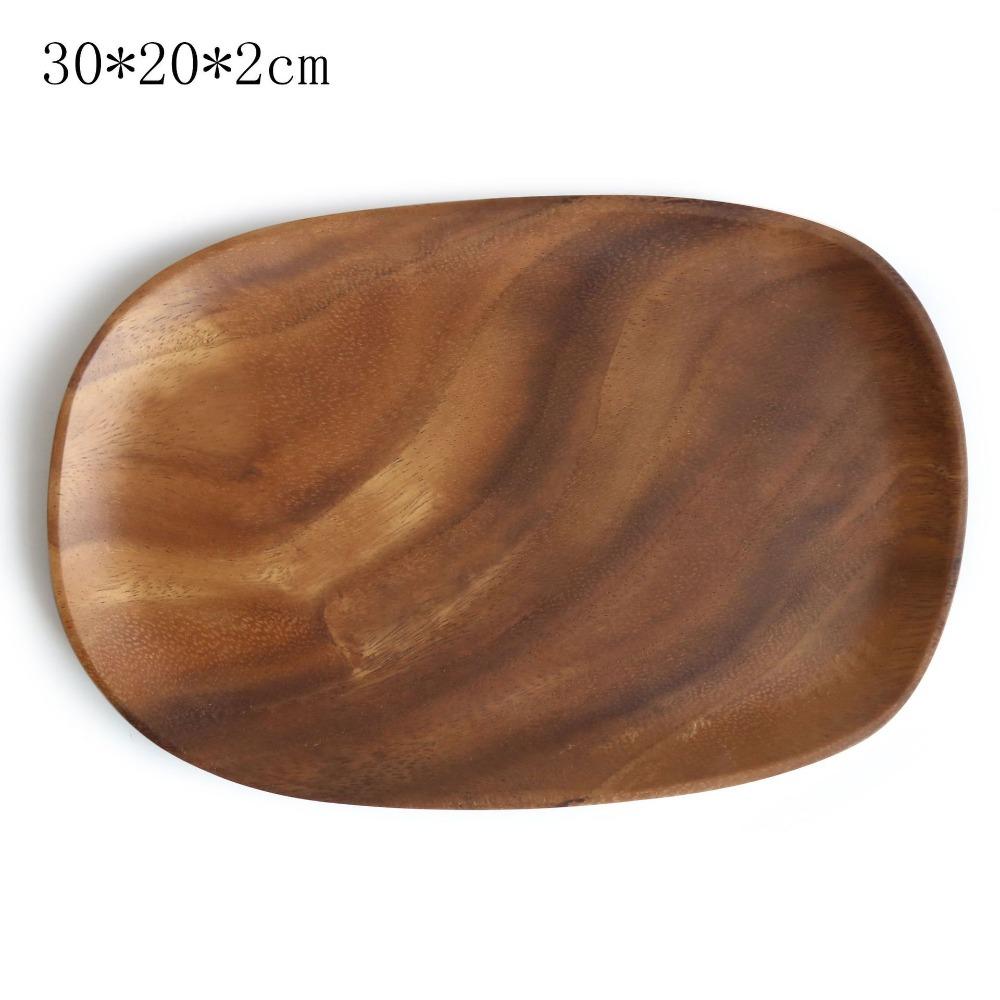 South American Walnut Melon Seeds Plate Japanese Solid Wood Snacks Fruit Dessert Tray Creative Acacia Wood Dessert Plate