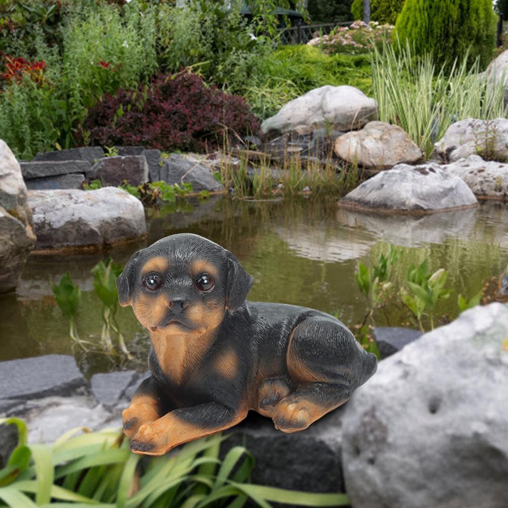 4PcsCelsiusSet   Cute Puppy Dog Statue Sculpture Ornaments Resin Craftwork Home Courtyard Garden Decoration
