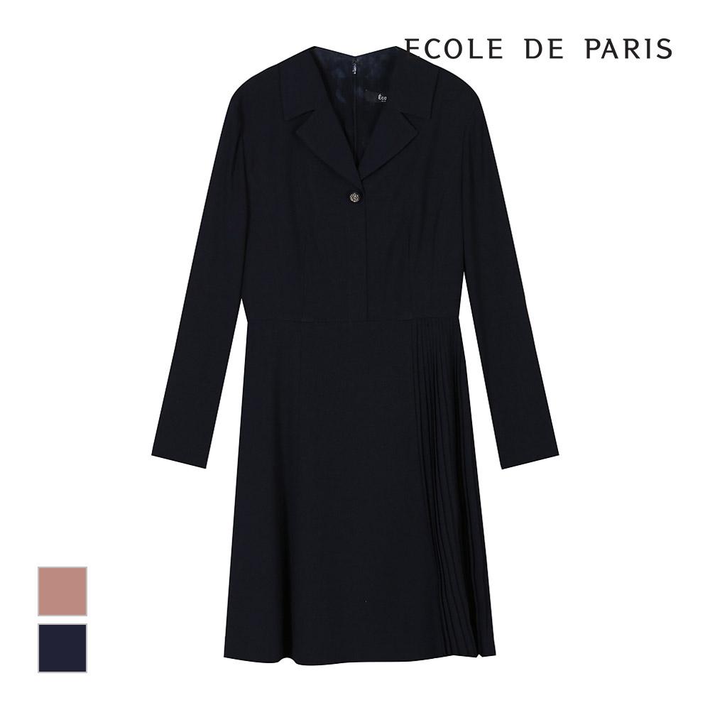 ECOLEDEPARIS Asymmetrical Pleated Collar Dress_Pb28Woa002A