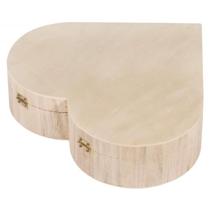 Rayher Hobby Rayher boîte en bois Cur, avec fermoir magnétique, 25,3x24x6cm, nature - 62841505