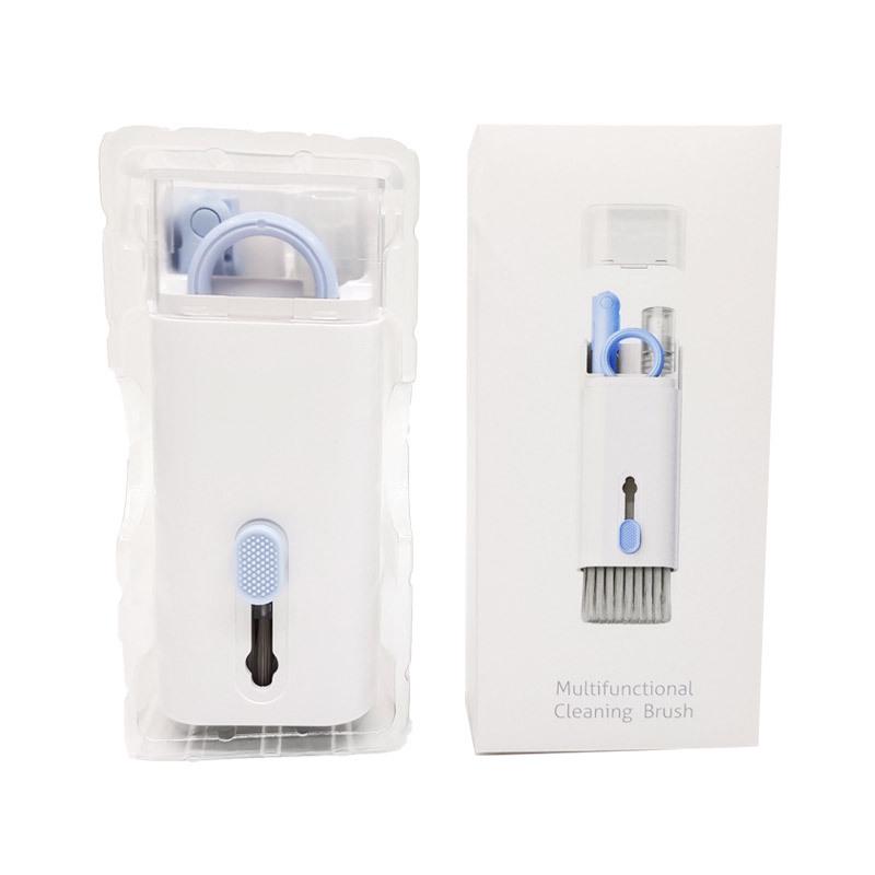 Q6E7 7-in-1 Multifunctional Cleaning Tool Set: Keyboard, Earphone, and Phone Dust Remover.