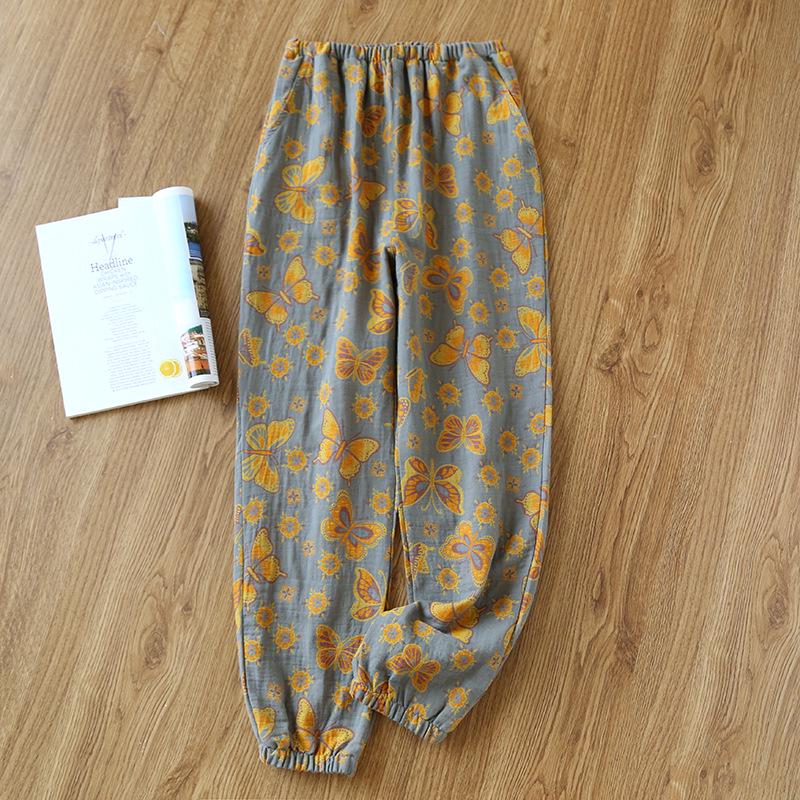 Women's Summer Cotton Mosquito-Proof Gauze Sleep Pants