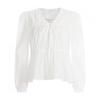 Shop   Women S Cotton100  Ruffle Tie Puff Long Sleeve blouSe Ivory Ean Wbl 12088