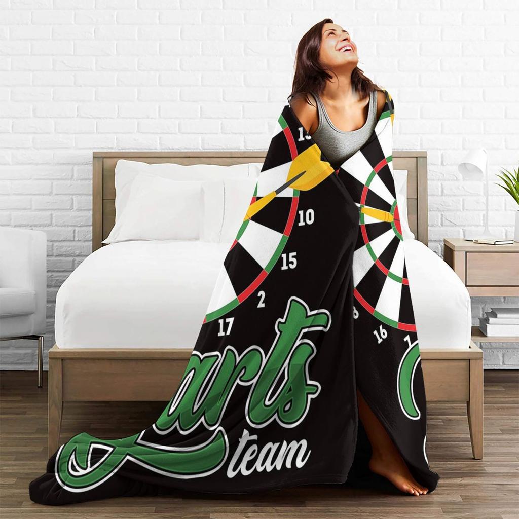 Darts Player Bullseye Dart Board Arrow Aim Blankets Soft Warm Flannel Throw Blanket Cover for Bed Living Room Picnic Travel Sofa