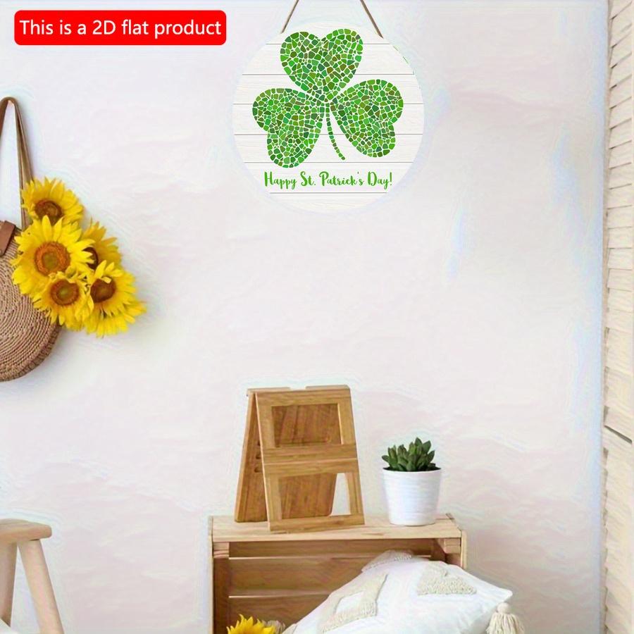 2D Flat 20*20cm1pc Happy St.Patrick's Day Welcome Party Elegant Simplicity Door Decorations Green Lucky Shamrock Leaves Print Hanging Reliable Quality