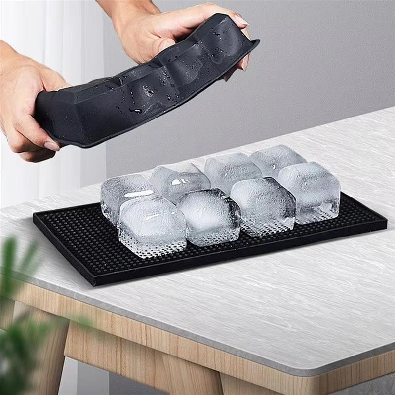 B97A-Kitchen Accessories Silicone Large Mold With Lid Freezer Trays Extra Tray Food Freezing Moulds Storage Box
