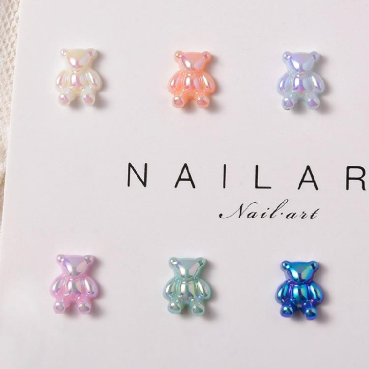 Resin Gummy Bear Nail Charms Bead for DIY Jewelry Accessories Bear Nail Charms