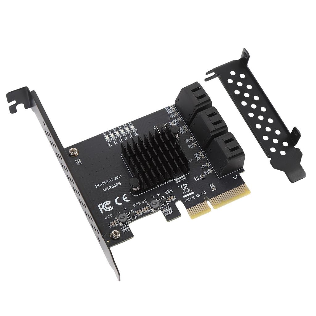 PCIE To 6 Port Serial ATA3.0 Hard Drive 6G Extension Card for ASM1166 Chipset PCI E3.0 GEN3 4X Interface