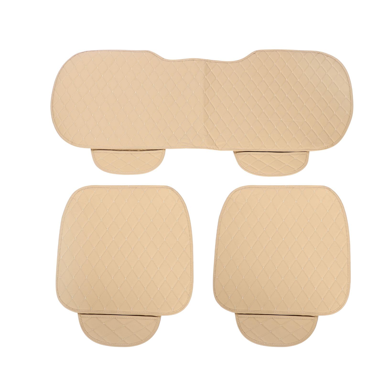 

Набор из 3 чехлов на сиденья для передних сидений, 1 для заднего сиденья с карманом для смартфона (2 + Место, 130см) (бежевый)