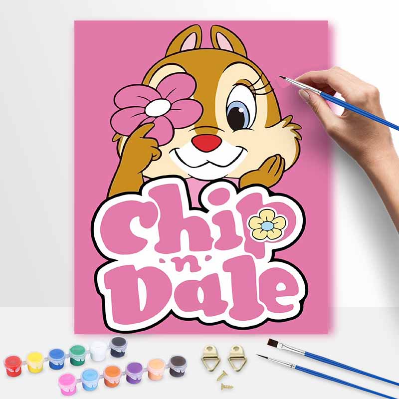 Disney Clarice Chip n Dale Oil Paint By Numbers Hand Painting Kit. Home Decor Gift 20x30cm