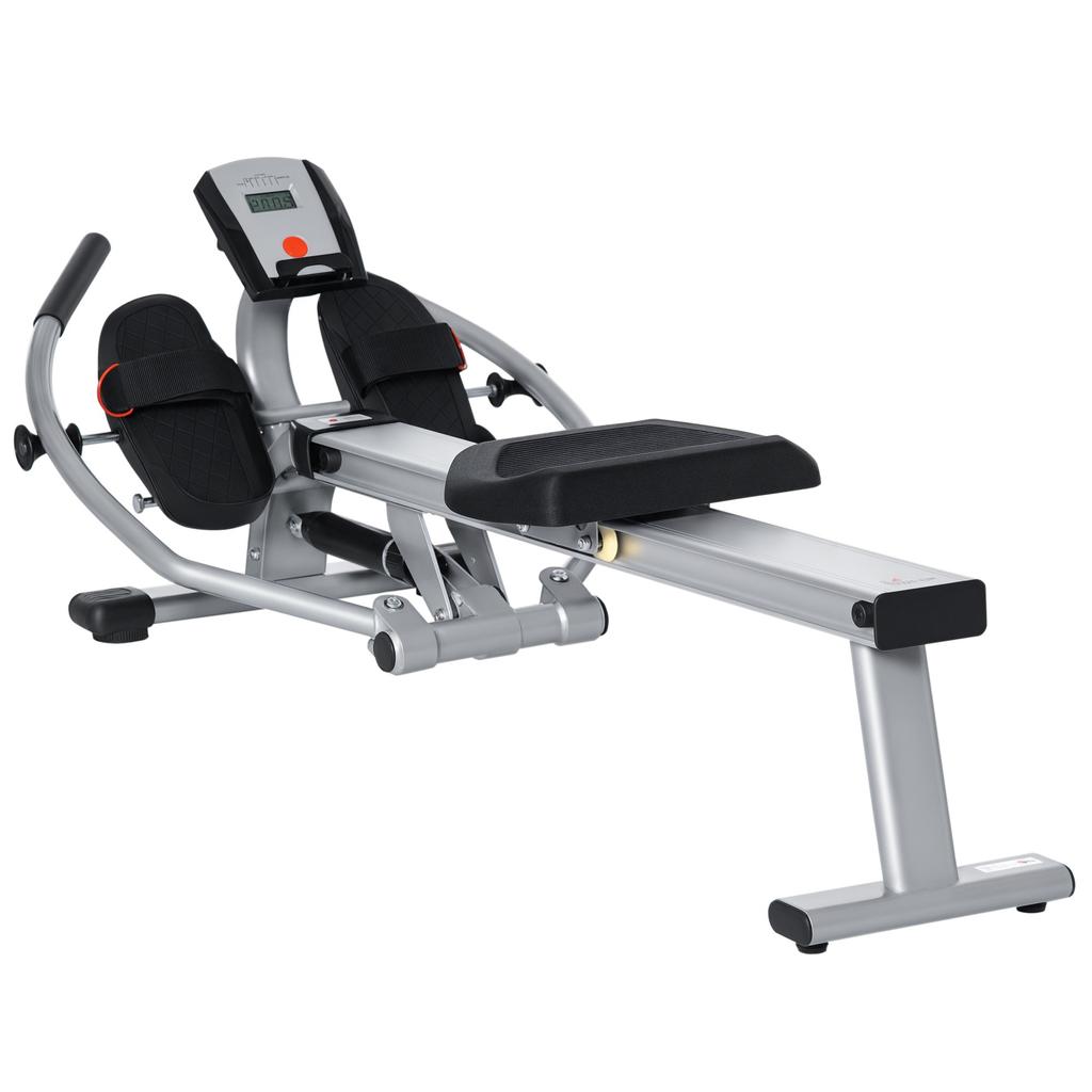 12 Resistance Rower With Digital Monitor And Aluminum Steel And ABS Structure 160x61x50 Cm