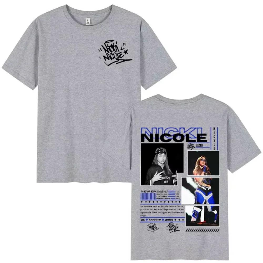 

2025 Rapper NICKI NICOLE Tour Graphic T Shirt Unisex Women Retro Fashion Short Sleeve Tshirt Hip Hop Trend Clothing Tshirts 4XL
