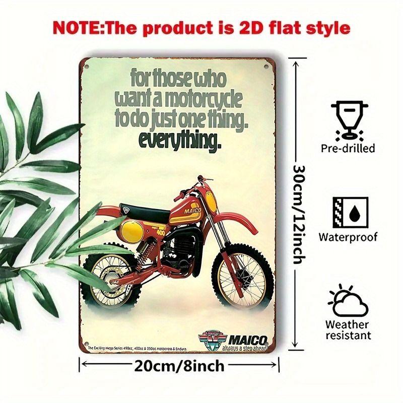 Vintage Tin Sign Retro Motorcycle Garage Wall Decor Bar Man Cave Artwork