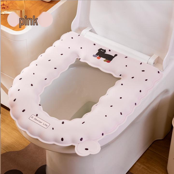 

Universal Waterproof & Dirt-Resistant Toilet Seat Pad - All-Season, Slip-On, Non-Cold, Cute Cushion Sticker Ring