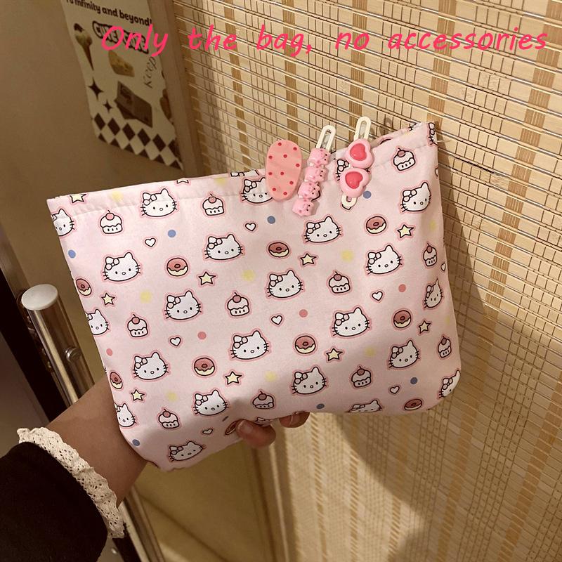 Söt Söt Sanrio Hello Kitty Sminkväska Flicka Kt Katt Sminkväska Stor Kapacitet Resa Bärbar Förvaringsväska Organizer Påse Present