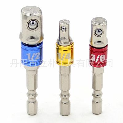 Juego de adaptadores de vástago hexagonal de 3 piezas para llave de impacto: Vaso de 1/2, 3/8 y 1/4 de pulgada para destornillador eléctrico