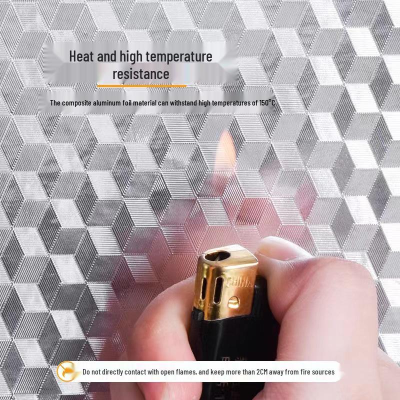 Warm Little Home Kitchen Oil-Proof Adhesive Foil Stickers: Waterproof, Stain-Resistant, High-Temperature Stove Wall Stickers