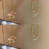 Colorful Cartoon Enamel Drip Oil Carousel Pendant Necklace And Bracelet For Kids