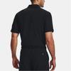 Under Armour Solid Color Double Placket Collared Short Sleeve Polo Shirt Men Tops Black 1377362-001