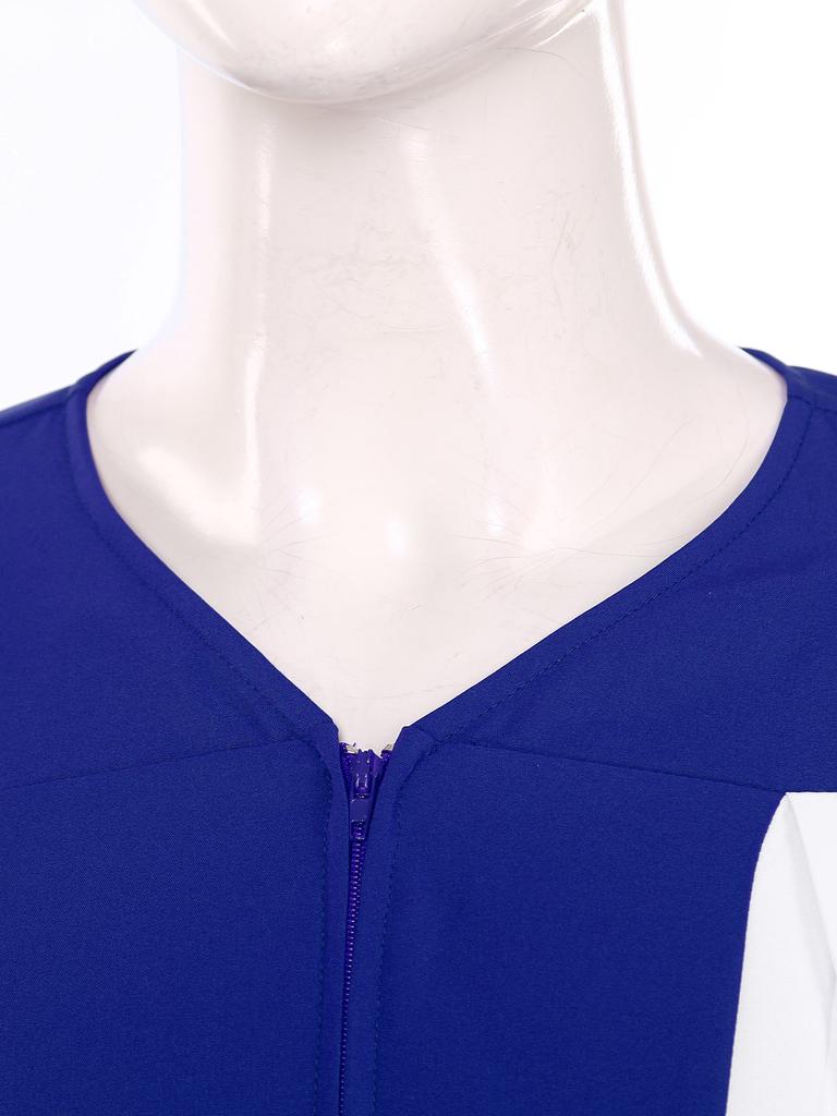 Damen Chorgewand Halloween Cosplay Themenparty Kostüm V-Ausschnitt Bestickte Streifen Langarm Colorblock Robe