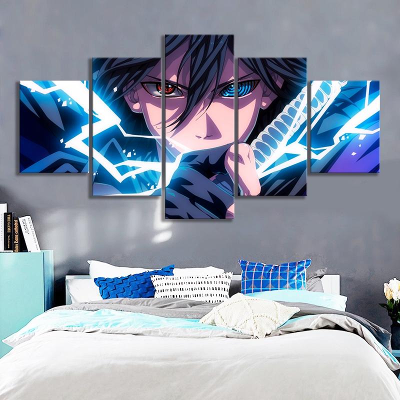 Japanese Anime Protagonist 5 Panel Canvas Picture Print Wall Art Canvas Painting Wall Decor for Living Room Poster No Framed