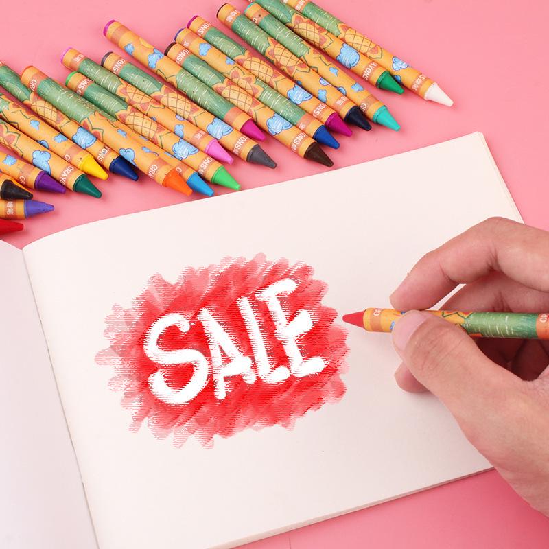 Creative Cartoon Crayon Set for Kids - 8, 12, or 24 Colors - Ideal for Elementary School Art and Kindergarten Gifts