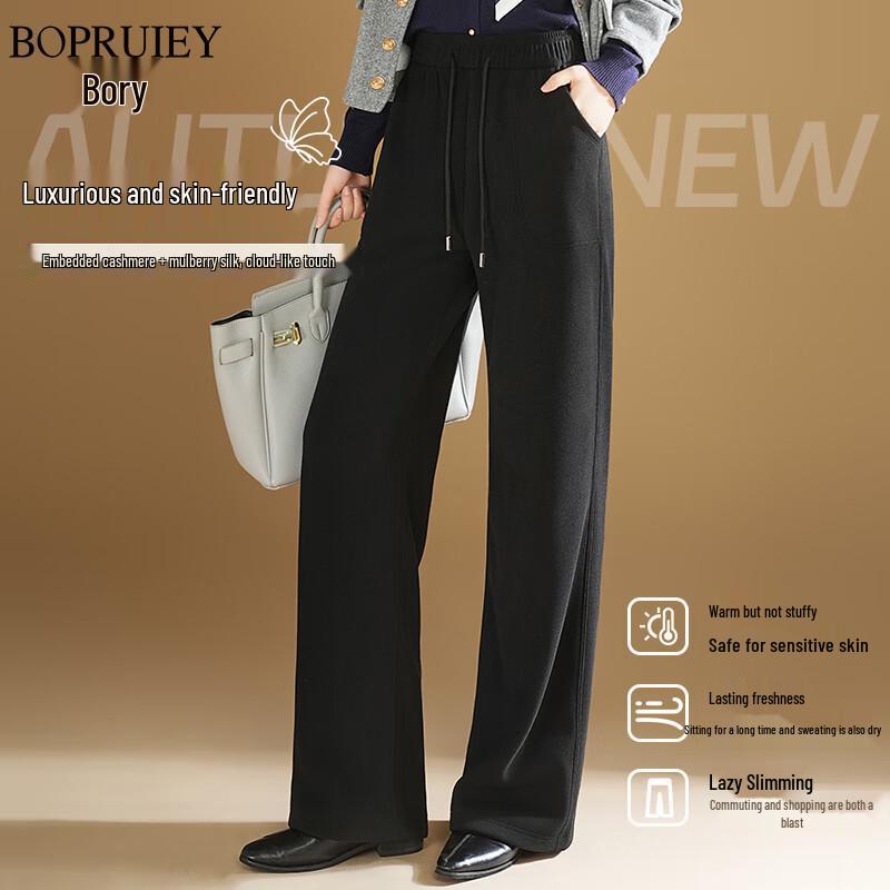 

Boruij Women s Elegant Wide-Leg Casual Trousers L