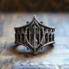 Gothic Vintage Ring Medieval Castle Inspired Design Elegant Jewelry For Women Men Unisex Gift Zinc Alloy Durable Comfort Fit