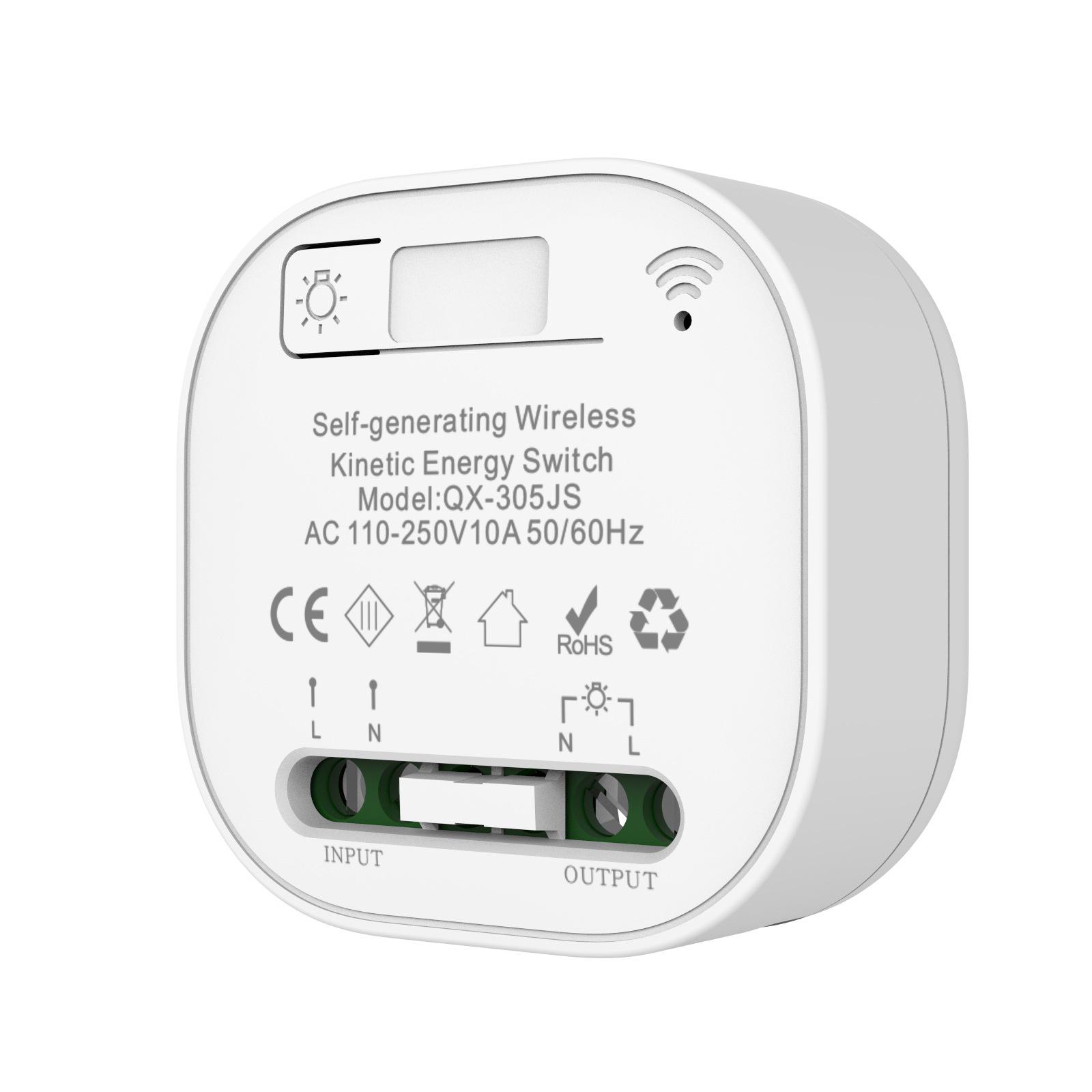 Wireless Self-Powered Smart Switch – No Wiring or Batteries Needed, Waterproof, Stick Anywhere