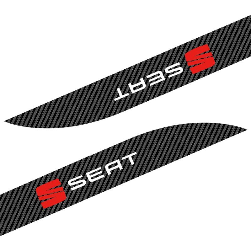 2pcs Carbon Car Door Side Skirt Sill Stripe Sticker Decals Styling for SEAT Toledo Cordoba MK3 Leon FR 5 6 MII Altea 5F Ibiza Alhambra