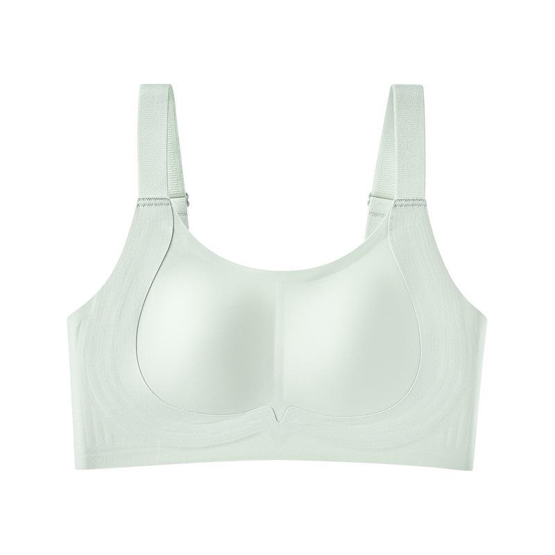 Women's No-Wire Support Bra: Comfortable, Side-Smoothing, Anti-Sagging, Thin Style with Wide Straps