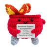 Fire Extinguisher Positive Crochet Animals Doll With Card Desktop Ornament Emotional Support Handmade Knitted Cheer Up Toy