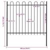 VidaXL Garden Fence with Steel Arch 181 X 150 Cm Black 144932
