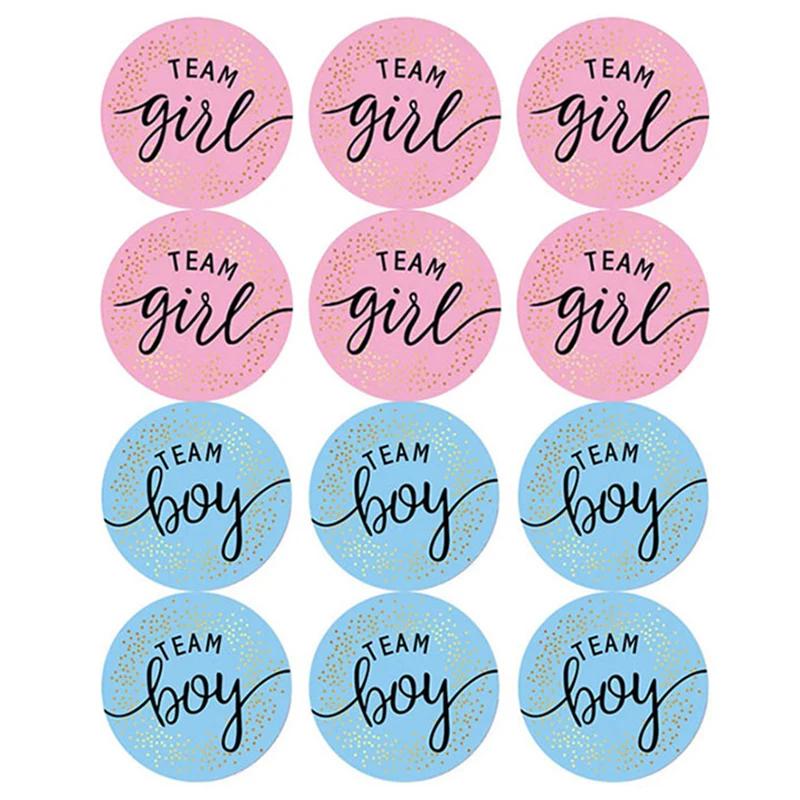 

60Pcs Gender Reveal Stickers for Party Invitations and Voting Games Team Boy Team Girl Labels Sticker Baby Shower Reveal /lopi Other