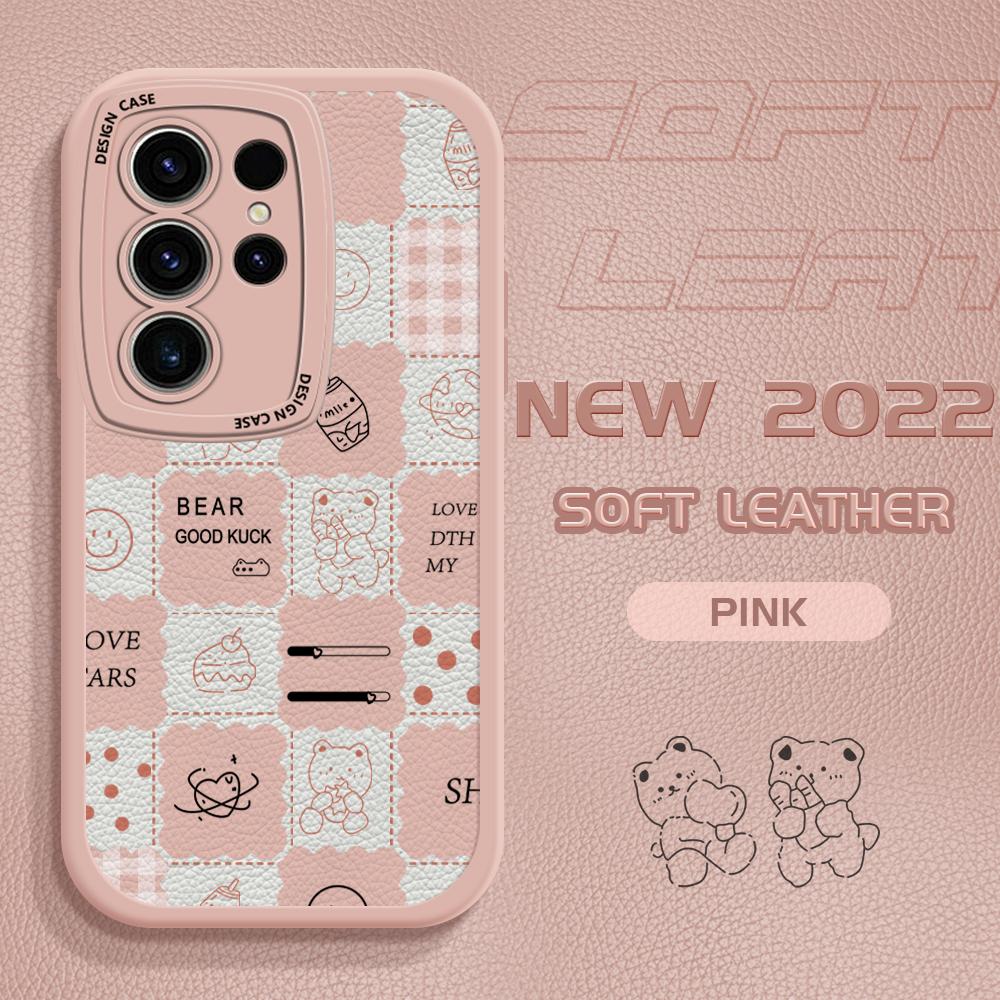 Чехол для телефона из искусственной кожи для влюбленных пар для VIVO OPPO Reno Realme Huawei Nova Infinix, чехол для смартфона с милым мультяшным медведем