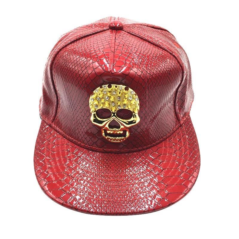 

Бейсболка з ПУ шкіри з крокодилячим візерунком, чоловічий новий тренд, хіп-хоп, череп, капелюх з плоским козирком, хіп-хоп кепка Average size