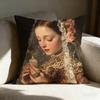 Pearl Girl Pillow Case Linen Pillow Covers Cover For Couch Living Room Bench Patio Floor Linen Home Decor