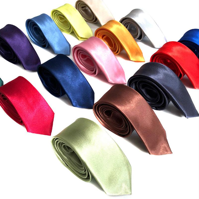 Monochrome Tie Solid Color Narrow Tie 5Cm Men'S Satin Hand Tie