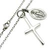 [Silver One] Sterling Silver 925 Miraculous Medal Virgin Mary & Cross Necklace Pendant Set with Chain for Men C1 [Length 50cm]