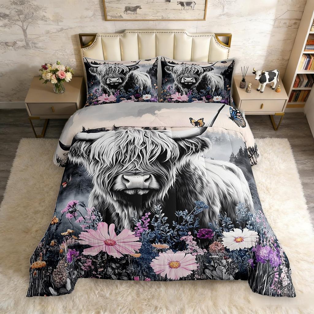 Butterfly Dream Catcher Comforter Set for Kids Teens Girls, Mandala Feather Bedding Down Comforter Twin Size, Bohemian Duvet Insert, Galaxy