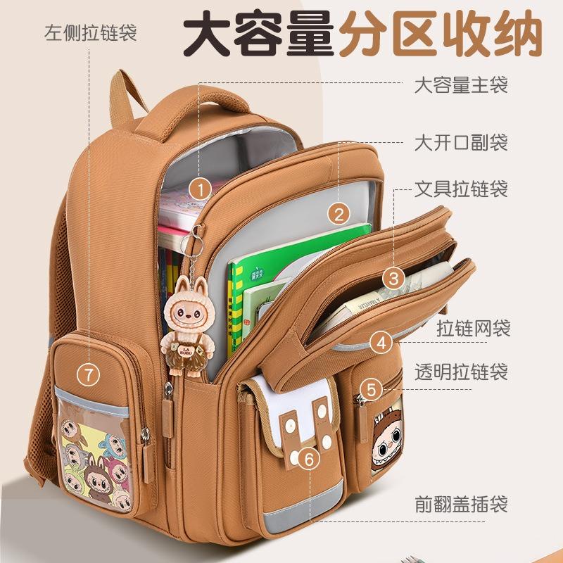 School Bag Cartoon Children's School Bag Primary and Secondary School Students Girls Boys and Girls Lightweight Burden Reduction Large Capacity