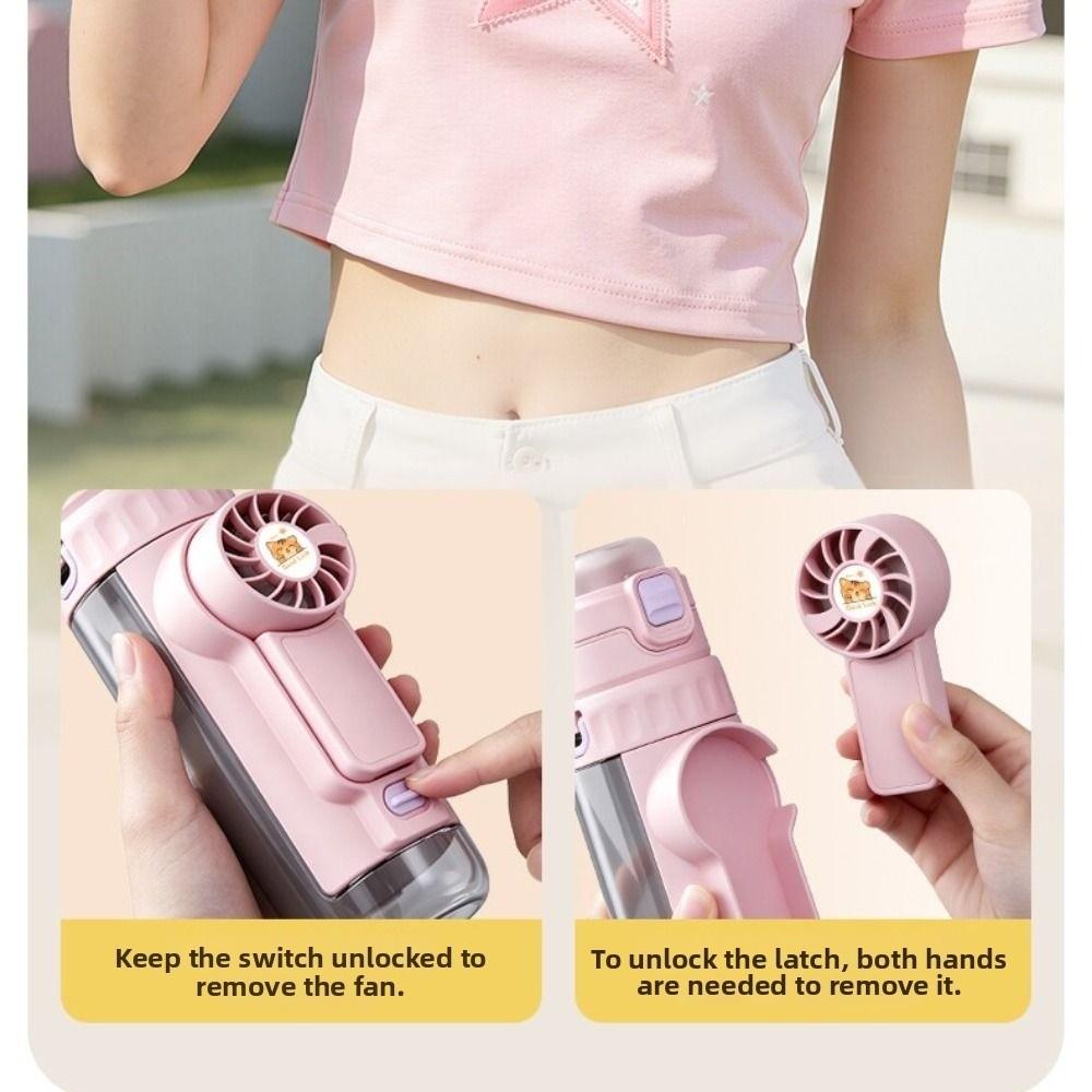 610 ML Hydration Spray Fan Cup Detachable Fan Sports Drinking Bottle Students