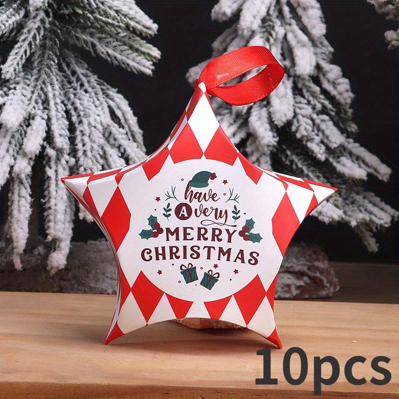 10 Stück, Weihnachtsverpackungsbox in Sternform, Verpackungsbox für Süßigkeiten und Schokolade, Geschenkverpackungsbox zur Dekoration, Keksdose, Weihnachtsfeierbedarf